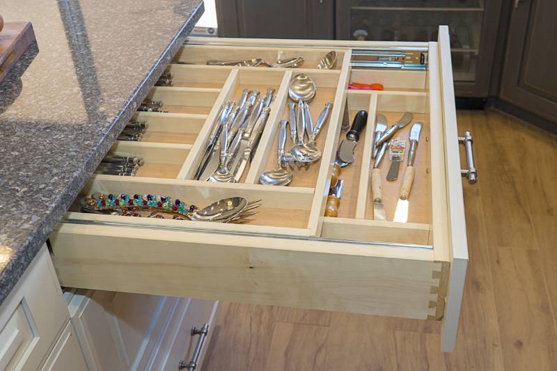 Tier Wood Cutlery Tray