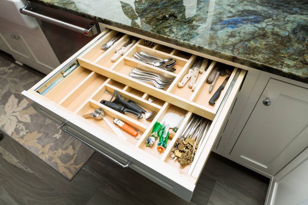 Tiered Wood Cutlery Tray