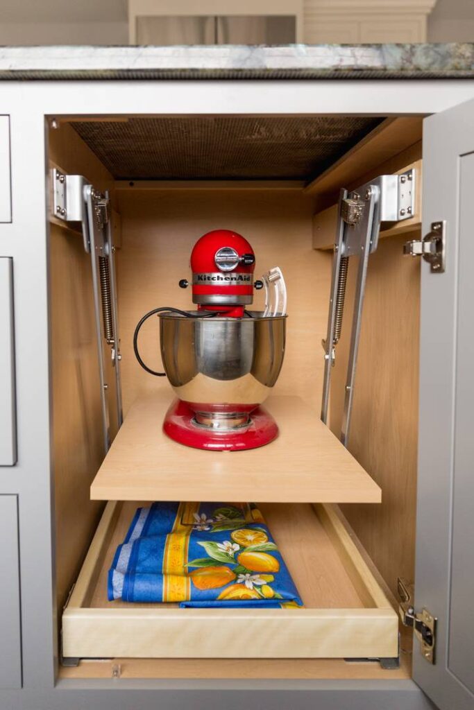 Swing-Up Appliance Shelf